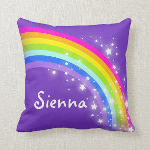 lila Rosa des Regenbogens - Mädchen "Ihr Namens" Kissen