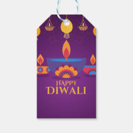 Lila rosa Diwali-Lichtbild Geschenkanhänger