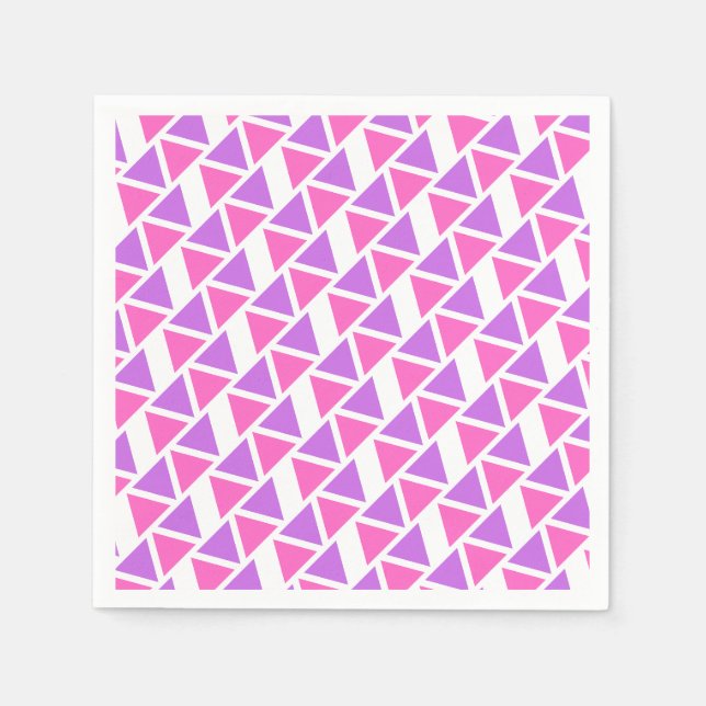 Lila rosa Dreieck-Muster Serviette (Vorderseite)