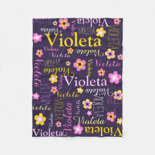 Lila rosa, dunkelgelb, genannt Violeta-Blume Fleecedecke