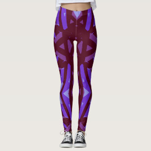 Lila rosa dunkles Abstraktes geometrisches Muster Leggings