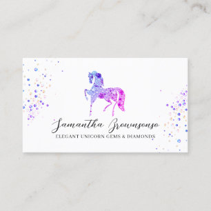 Lila rosa Edelsteine Einhorn Diamanten Schmuck Visitenkarte