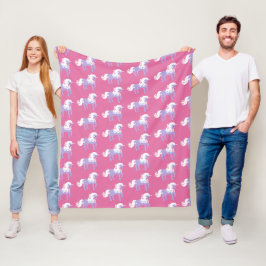Lila Rosa Einhorn Fleecedecke