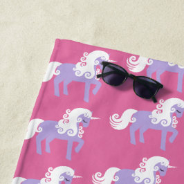 Lila Rosa Einhorn Strandtuch