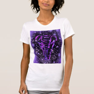Lila rosa Elefant T - Shirt Wandern in Galaxy