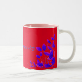 lila rosa elegantes Blumenmuster Zweifarbige Tasse