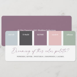 Lila & rosa Farbpalette 2021 für Hochzeiten Einladung