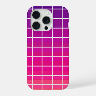 Lila Rosa Farbverlauf-Gitternmuster Geometrisch iPhone 15 Pro Hülle
