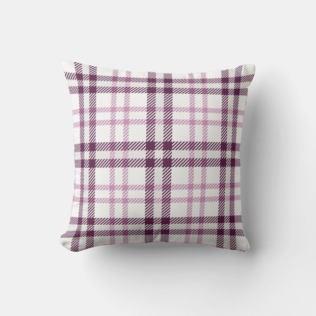 Lila, rosa Flanell Karierter Laufsteg Kissen (Vorderseite)