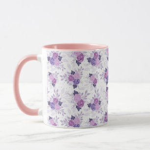 Lila Rosa Floral Hübsch Tasse