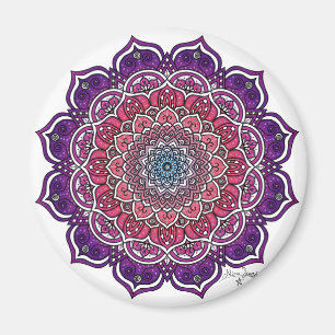 Lila-rosa Floral Mandala Magnet