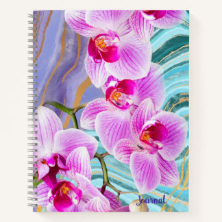 Lila Rosa Florales Wasserfarben-Geoden-Namen-Tageb Notizbuch