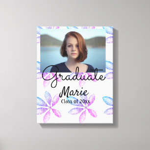 lila Rosa Funkeln Glitzer Blätter Foto Graduierung Leinwanddruck