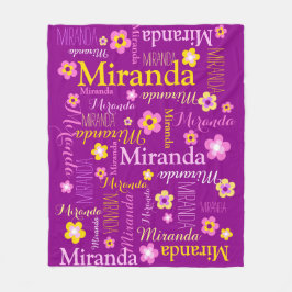 Lila Rosa-Gelbe Mädchen Miranda Name Decke