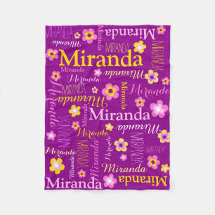 Lila Rosa-Gelbe Mädchen Miranda Name Decke