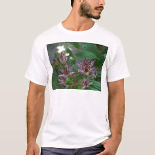 Lila, rosa gestreifte Orchidee wie Blume T-Shirt