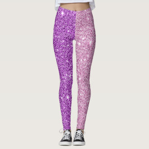 Lila+Rosa Glitzer Athleisure Yoga keucht Leggings