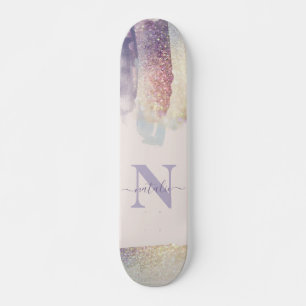 lila Rosa Glitzer Funkelname Skateboard
