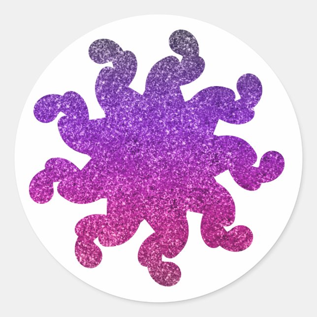 Lila & rosa Glitzer Mandala Stickers (Vorderseite)
