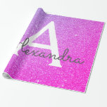 Lila rosa Glitzer und Sparklopfen Geschenkpapier<br><div class="desc">Lila und rosa Ombre Imitats Glitzer und Sparkle Elegant Geschenkpapier. Dieses Geschenkpapier kann so angepasst werden,  dass es Ihren Anfangs- und Vornamen für ein Geschenkpaket für eine Girl's Baby Duwer,  Brautparty,  Junggeselinnen-Abschied oder Girl's Birthday Party enthält.</div>