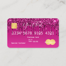 Lila rosa Glitzer Visitenkarte