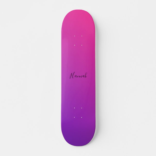 Lila rosa Gradient Personalisiert Skateboard (Vorne)