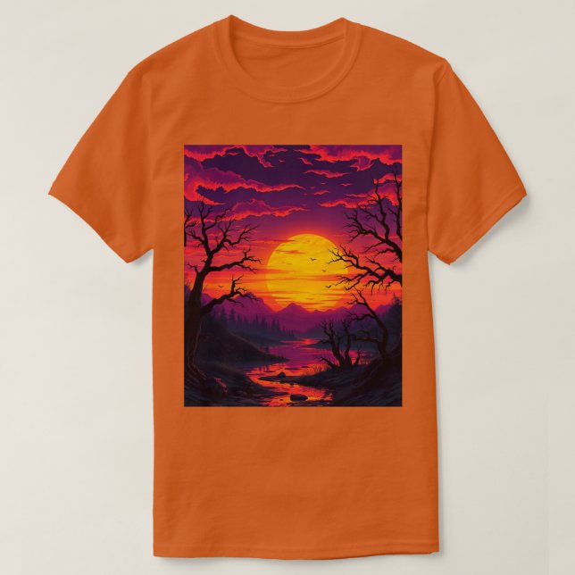 Lila-rosa Halloween-T - Shirt (Design vorne)