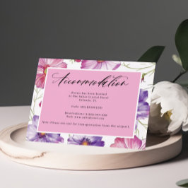 Lila rosa handgeschriebene Unterkunft Begleitkarte