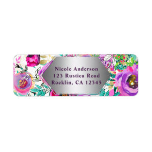 Lila Rosa Helle Farbige Moderne Florale Musterung