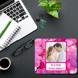 Lila rosa Herzen I Text sofort zurück Mousepad