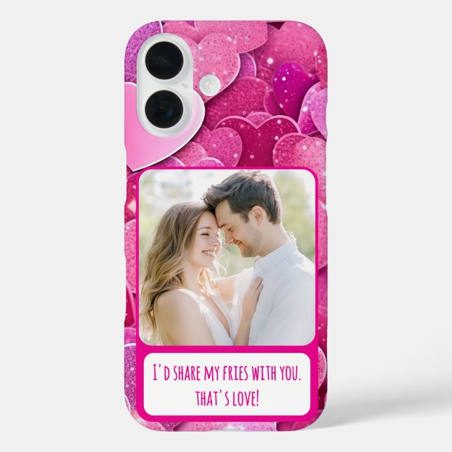 Lila rosa Herzen meine Freunde teilen iPhone 16 Hülle (Rückseite)