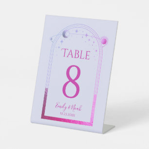 Lila Rosa Himmlische Hochzeitstischnummer Sockelschild