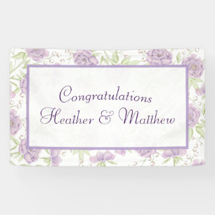 Lila rosa Hochzeit Banner