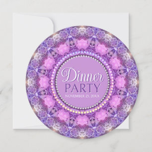 Lila-rosa hübsche Damen-Abendparty Einladung