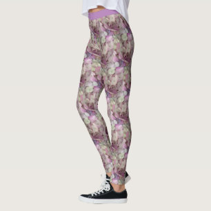 Lila, rosa Hydrangea-Blume - Blütenbildung Leggings