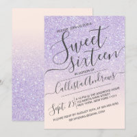 Lila rosa Imitate Funkelnd Glitzer Ombre Sweet 16