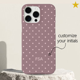 Lila Rosa Individuelles Monogramm Mikro-Punkte iPhone 16 Pro Max Hülle