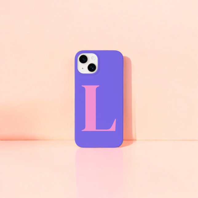Lila-rosa Initial-Personalisiert-Monogramm-Design Case-Mate iPhone 14 Hülle (Von Creator hochgeladen)