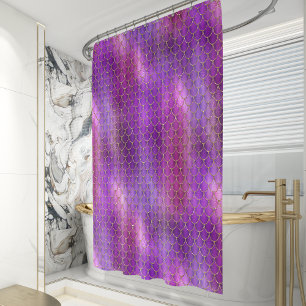 Lila rosa Iridescent Mermaid Scales-Muster Duschvorhang