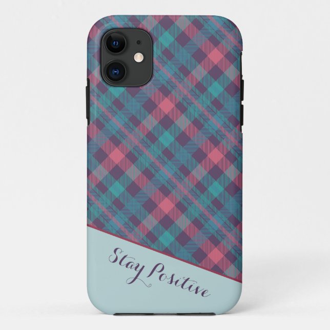 Lila-rosa kariert iPhone-Gehäuse Case-Mate iPhone Hülle (Rückseite)