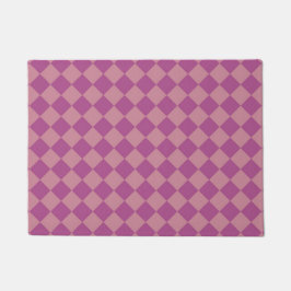 Lila Rosa Karo-Diamant-Muster Fußmatte