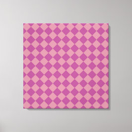 Lila Rosa Karo-Diamant-Muster Leinwanddruck