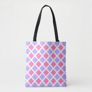 Lila Rosa Karo-Diamant-Muster Tasche