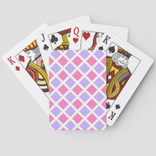 Lila Rosa Karo Diamantmuster Spielkarten