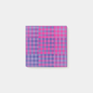 Lila Rosa Karo-Patchworkmuster Post-it Klebezettel