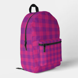 Lila Rosa Karomuster Bedruckter Rucksack