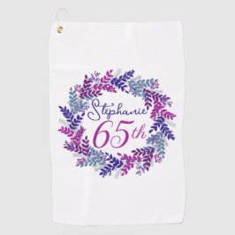 Lila Rosa Kraut 65. Geburtstag Golfhandtuch