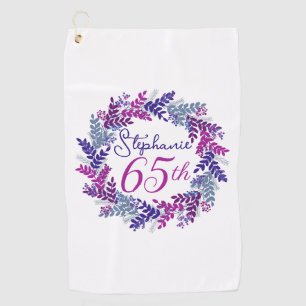 Lila Rosa Kraut 65. Geburtstag Golfhandtuch
