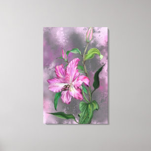 Lila rosa Lilien Blumen Leinwanddruck