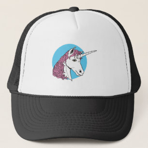 lila/rosa Mähnen-Einhorn-Kopf Truckerkappe